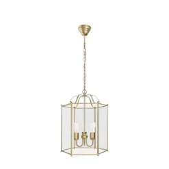 Glimminge taklampa, mässing/klarglas 58cm