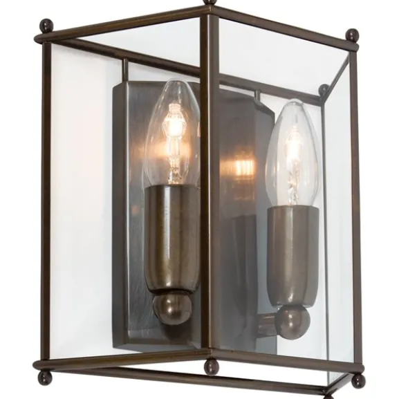 Glimminge vägglampa, oxid/klarglas 22,5cm
