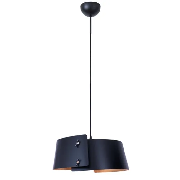 Glipa taklampa, mattsvart/råmässing 41cm