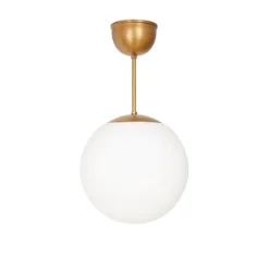 Glob taklampa fast höjd, råmässing/opalglas 25cm