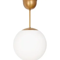 Glob taklampa fast höjd, råmässing/opalglas 20cm