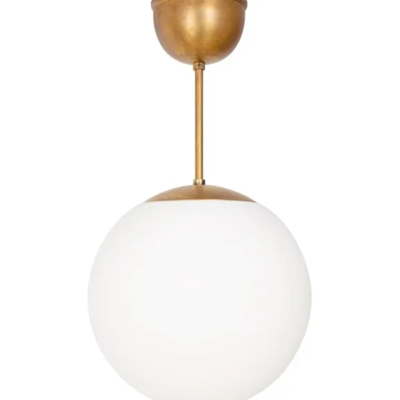 Glob taklampa fast höjd, råmässing/opalglas 20cm