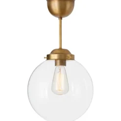 Glob taklampa fast höjd, råmässing/klarglas 25cm