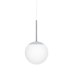 Glob taklampa, krom/opalglas 20cm