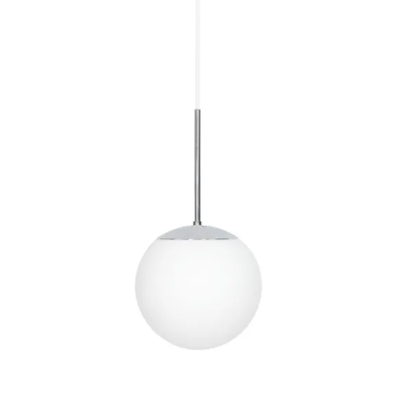 Glob taklampa, krom/opalglas 20cm