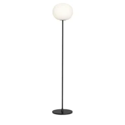 GLO-BALL F2 golvlampa, Svart/Opalglas 175cm