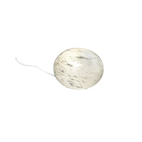 GLOBUS bordslampa 13cm, vit prickig