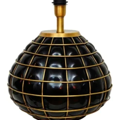 Gloria Lampfot Svart glas / Mässing 38cm