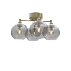 Gloria plafond, Ø46 mässing/rökfärgat glas