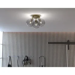 Gloria plafond, Ø33 mässing/rökfärgat glas