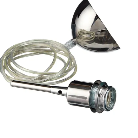 Gloria upphäng E27, krom/transparent 3m