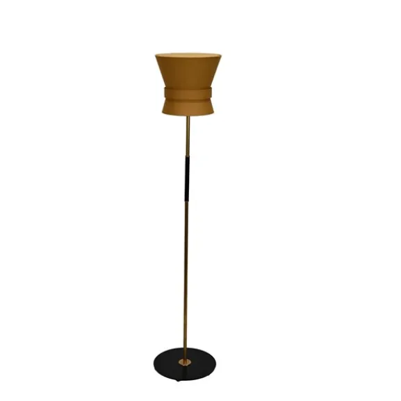 Golvlampa Bow Rå mässing - Small Yellow Ochre