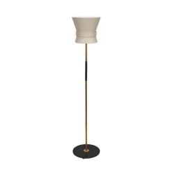 Golvlampa Bow Rå mässing - Small Cream White