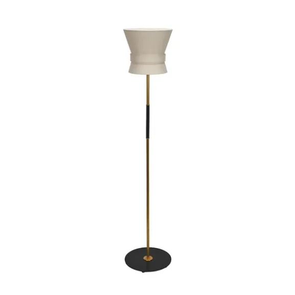 Golvlampa Bow Rå mässing - Small Cream White