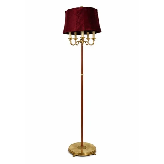 Golvlampa burgundy 5-arm