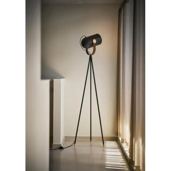 Golvlampa CARRONADE II Svart/brun