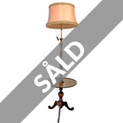 Golvlampa med Bord Trä & Mässing, 160 cm