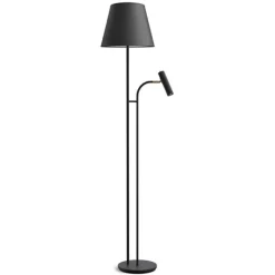 Golvlampa Slender svartstruktur/mässing exkl. skärm