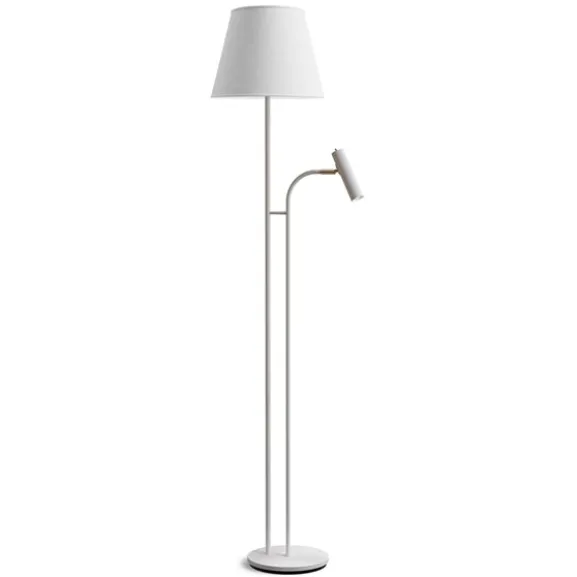 Golvlampa Slender vitstruktur/mässing exkl. skärm