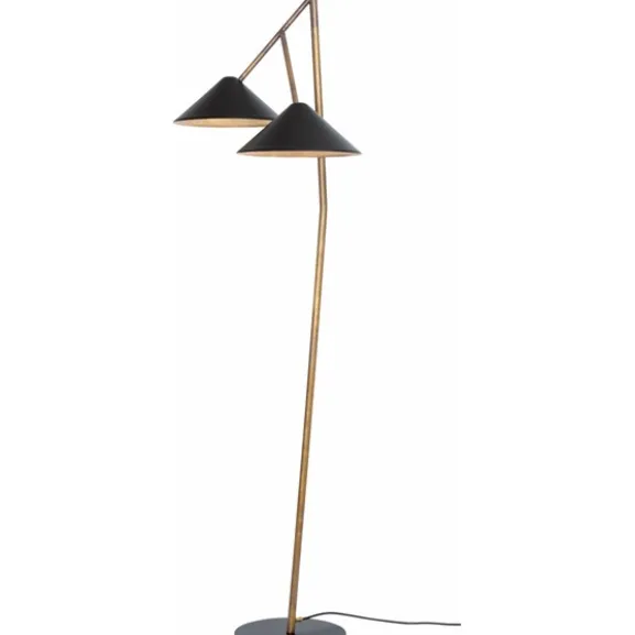 Grenverk golvlampa, råmässing/mattsvart 178cm
