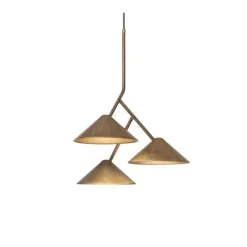 Grenverk taklampa 3-låg, råmässing