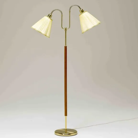 Gripsholm golvlampa, mässing/körsbär 145cm
