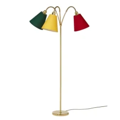 Haga golvlampa trearmad, mässing 140cm