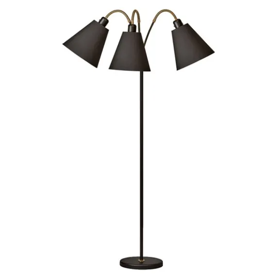 Haga golvlampa trearmad, svart 140cm