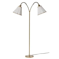 Haga golvlampa tvåarmad, mässing 140cm