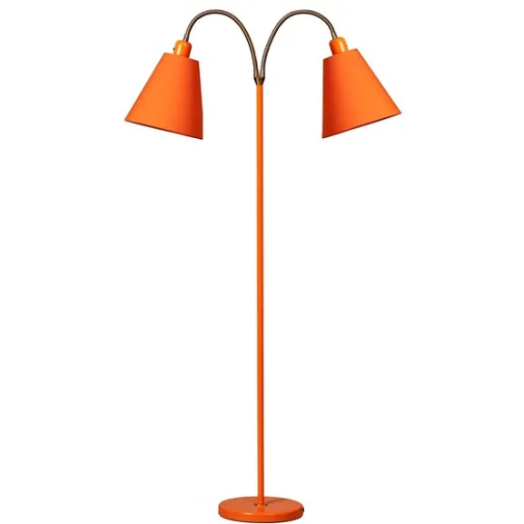 Haga golvlampa tvåarmad, orange 140cm