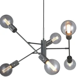 Halo 6 lite taklampa, mattsvart Ø75cm