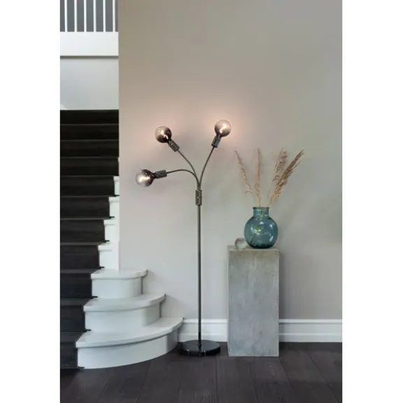 Halo golvlampa, gun black