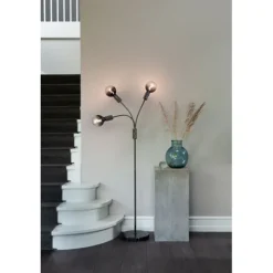 Halo golvlampa, gun black
