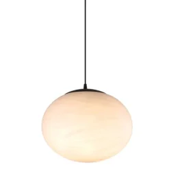 Handmade glaspendel opalvit Ø38cm