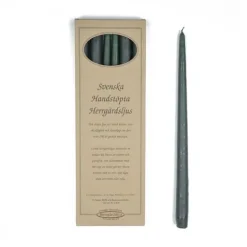 Handstöpta herrgårdsljus, mörkgrön 30cm 6-pack