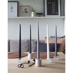 Handstöpta herrgårdsljus, mörkgrön 30cm 6-pack