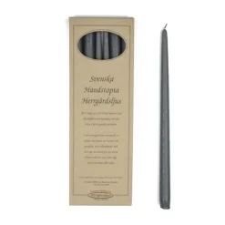 Handstöpta herrgårdsljus, Mörkgrå 38cm 6-pack