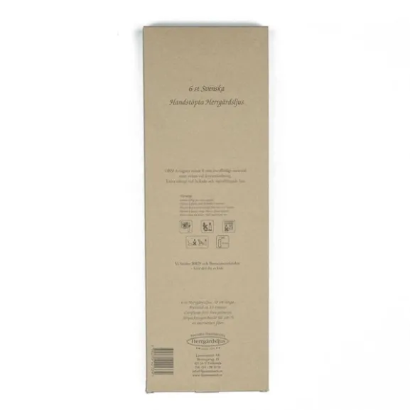 Handstöpta herrgårdsljus, Mörkgrå 38cm 6-pack
