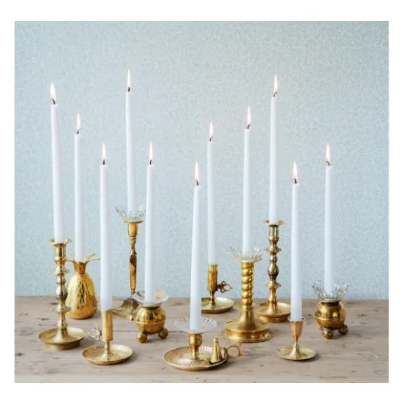 Handstöpta herrgårdsljus, mörkgrön 38cm 6-pack