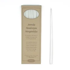 Handstöpta herrgårdsljus, vit 30cm 6-pack