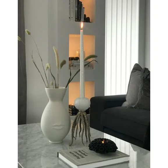 Handstöpta herrgårdsljus, vit 30cm 6-pack