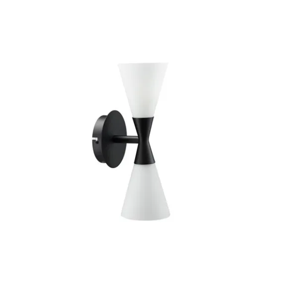 Harlekin vägglampa Duo mattsvart E14