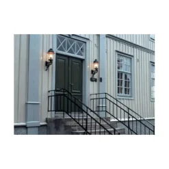 Herrgård vägglykta m gjuten arm, koppar/svart