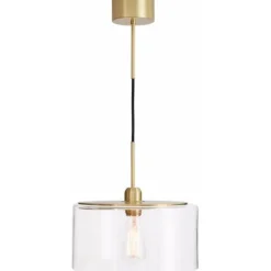 Hägring taklampa, borstad mässing/klar 30cm