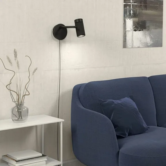 Holder vägglampa svart GU10