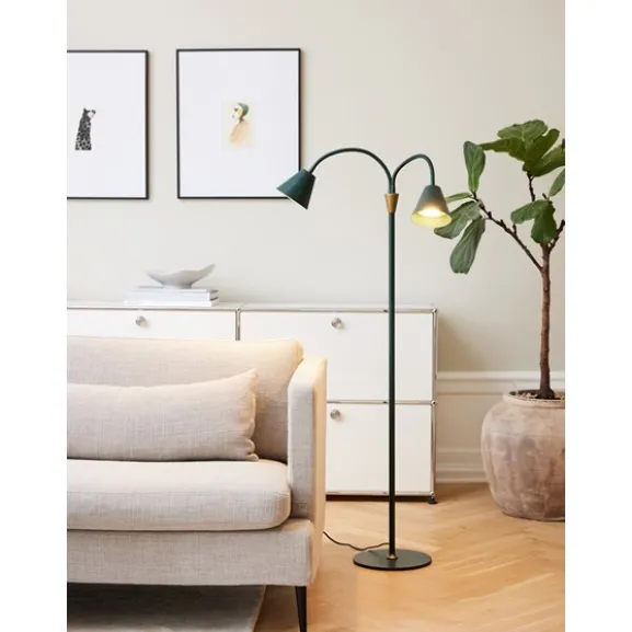Hygge golvlampa 2-arm, Mörkgrön