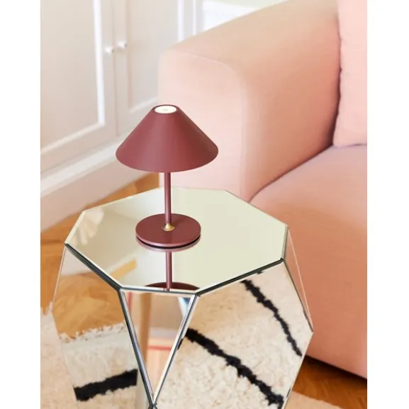 Hygge portabel bordslampa Maroon röd Ø19