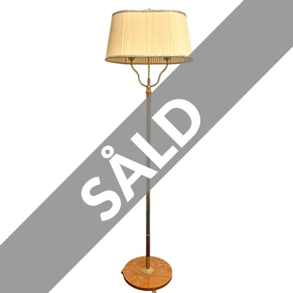 Isabella golvlampa, mässing/trä