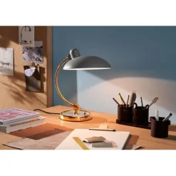 Kaiser Idell Luxus Bordslampa, Easy grey/brass