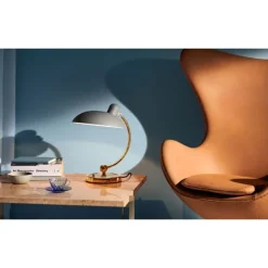 Kaiser Idell Luxus Bordslampa, Easy grey/brass